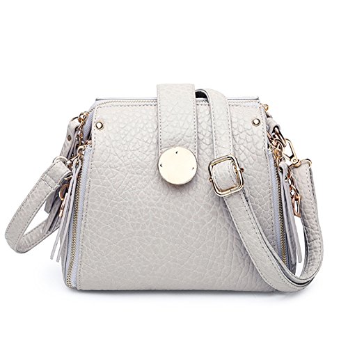 Sac à dos gris et sac bandoulière style coréen pour femme