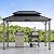 Sunjoy Wooden Grill Gazebo, 8 x 12 ft. Steel Hardtop Outdoor Gazebo for Year-Round Grilling, 2 Full Size Grills, Griddles or Smokers - Cook Station, Barbeque, Built-in Electrical Outlets, Black