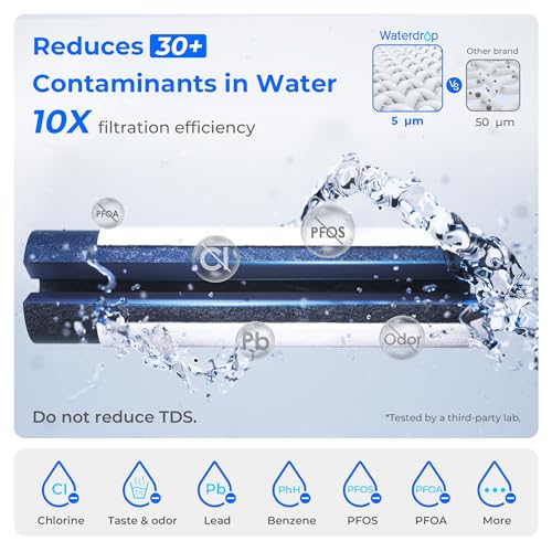 Waterdrop Mega Instant Electric Water Filter Jug with 3 Months Filter, 6L Countertop Water Filter System, Reduces Chlorine, Lead, Mercury, Reduce PFAS, PFOA/PFOS, 757 Litres, White (1 Filter Included) - Image 6