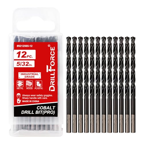 VALYRIANTOOL 12PCS 5/32 Cobalt Drill Bits Set (Pro) Industrial Grade M35 Titanium Aluminum Nitride for Hardened Metal Stainless Steel