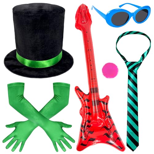 Green Costume Accessories Top Hat Book Character Costume Accessory Set for Women Adult Cosplay Halloween Party