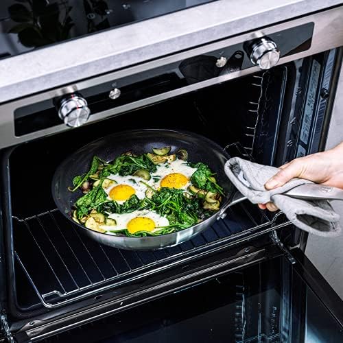 GreenChef Frying Pan, Non Stick Stainless Steel Ceramic Cookware - Induction & Oven Safe Cookware - 20 cm, Silver