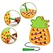 USATDD Wooden Lacing Pineapple Threading Toys Montessori Wood Block Puzzle Travel Game Early Learning Fine Motor Skills Airplane Car Educational Gift for 1 2 3 Years Old Toddlers Baby Kids