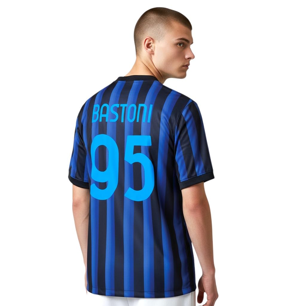 Generico Maglia Calcio Bastoni 95 Neroazzurra Replica Stadio Autorizzata Regalo per Tifosi Taglie da Bambino e Adulto