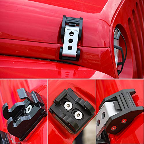 Cherocar Steel Hood Latches Hood Lock Catch Kit For 2007-2017 Jeep Wrangler Jk/Jku #TOP2