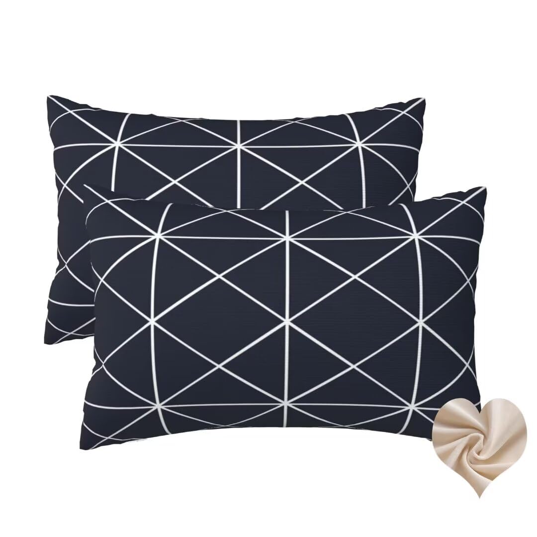 Set of 2 Black Cushion Covers 60cm x 40cm Simple Cushions, Soft Sofa Cushion Covers Decorative Pillows Rectangle Sofa Cushions, Winter Cushion Covers Throw Pillowcases for Couch Bed Room Decor -hs83