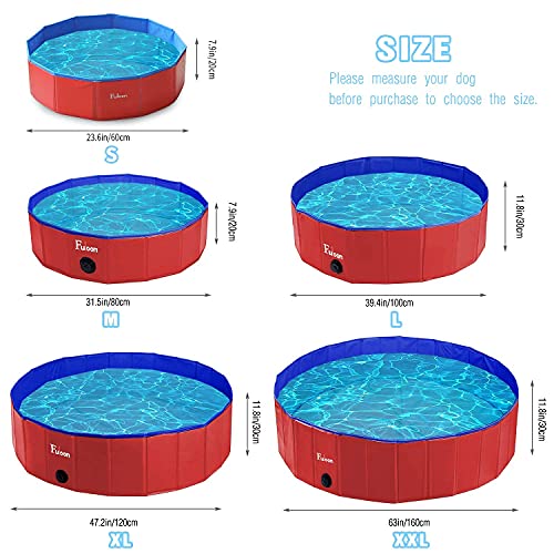 image for Fuloon PVC Pet Swimming Pool Portable Foldable Pool Dogs Cats Bathing 