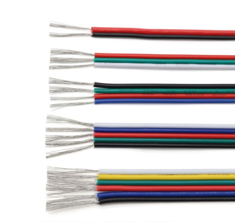 Boicus Wiring Connecting Terminals - 22awg 2pin 3pin 4pin 5pin 6pin Extension Electric Wire 5050 3528 RGB RGBW RGBWW RGBCCT LED Strip Extend Cable Connector - (Style: A, Color: 6Pin, Package: 10M)