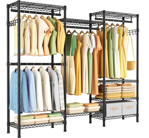 Heavy Duty Garment Rack with Shelves and Hang Rods