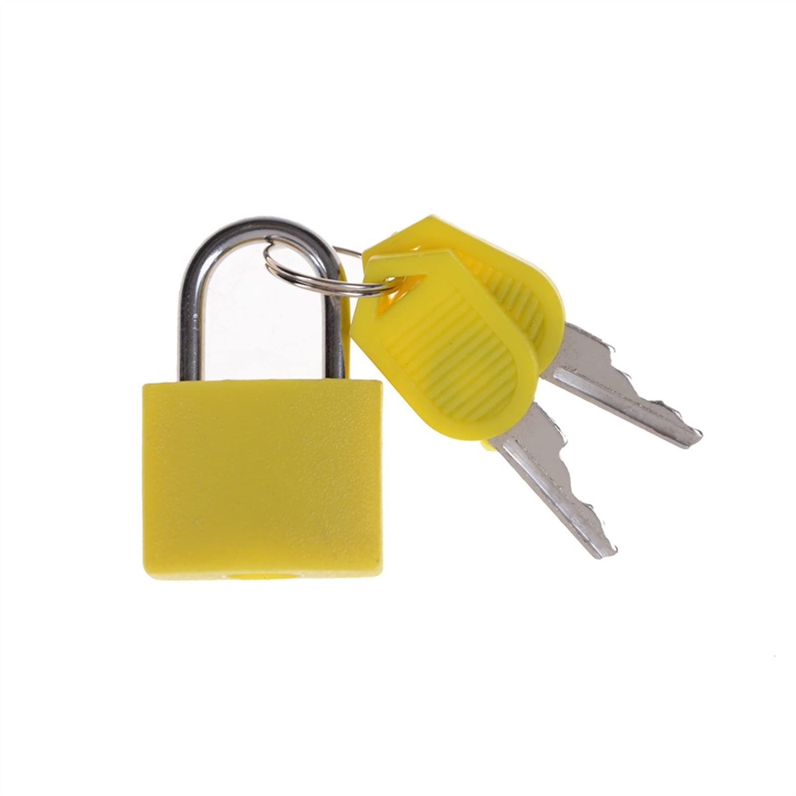 Cadenas en acier solide jaune KmoNo avec 2 clés pour bagages