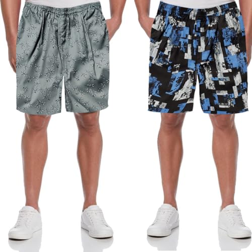 Image of Men's Cotton Shorts Waistband, Zip Fly, 1 Zip Pocket, Back Pockets (Pack of 2)