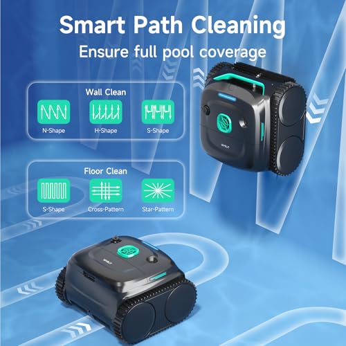 Image of WYBOT C2 Cordless Robotic Pool Cleaner, Pool Vacuum for Inground Pools | Dual Filter with Ultra-fine Filtration, Lasts 180 Mins, Floor, Wall & Waterline Cleaning, App Control, Black&Green-B