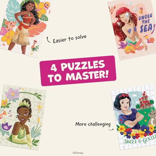 CEACO 4-in-1 Kids Jigsaw Puzzle Set - Princess Theme, Pack of 4, 48/48/72/100PC - Skill-Building Preschool Puzzles - Poster for Activities for Kids Ages 4-6 - Princess Artwork by CEACO - Image 4