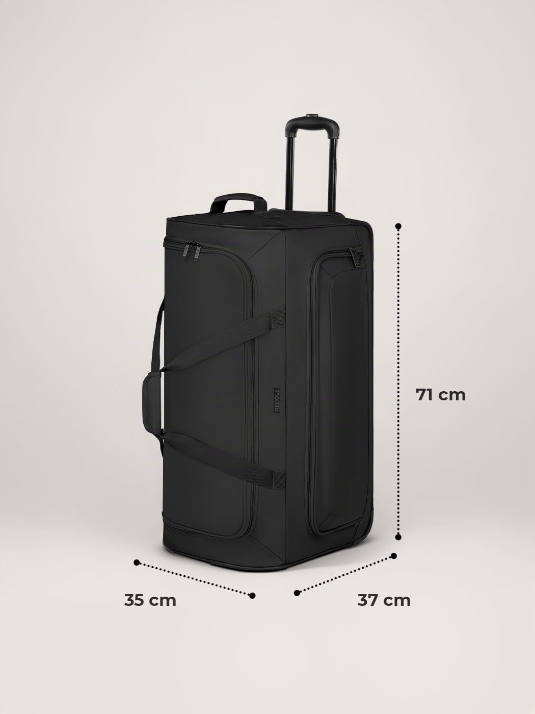 REDOLZ Sac de Voyage à roulettes L 71 cm | Trolley 81 L léger pour Homme & Femme | Duffle Essentials