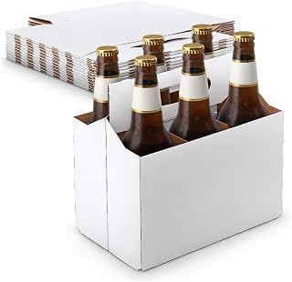 PRIME BASICS Cardboard Bottle Carrier Fits 12–16 oz Bottles| 150 ct | Sturdy Kraft Paper Holder for Beer, Soda & Glass Bottles | Recyclable & Eco-Friendly | 150ct