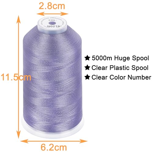 Image of New brothread - Single Huge Spool 5000M Each Polyester Embroidery Machine Thread 40WT for Commercial and Domestic Machines - Light Mauve