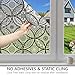 DKTIE Boho Stained Glass Look Window Privacy Film with Installation Tools, Decorative Frosted Glass Window Film Static Cling No Glue Removable, Pure Black, 17.7