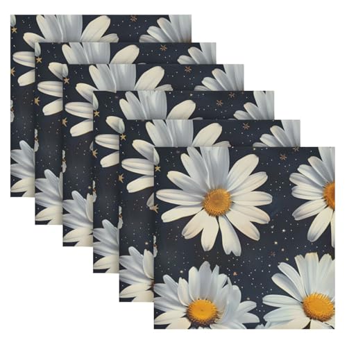 Servilletas de Tela con Patrón de Flores Multicolor x6 miniatura 2