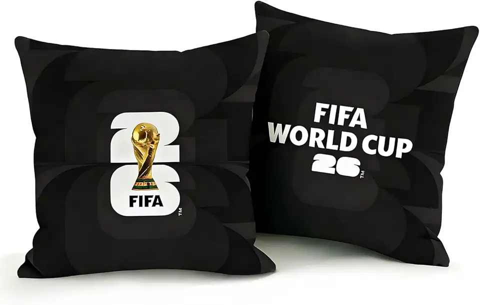 MESUCA Almofada oficial da Copa do Mundo da FIFA edição de 2026 com inserção, mercadoria da Copa do Mundo da FIFA 2026, quadrada 45,7 x 45,7 cm para quarto, sofá, carro