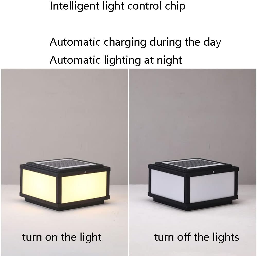 Set of 1 Outdoor Floor Lamp, Aluminum External Pillar, Rustproof Patio for Wooden Poles, IP54, Pillar Mounted Lantern with Remote Control,