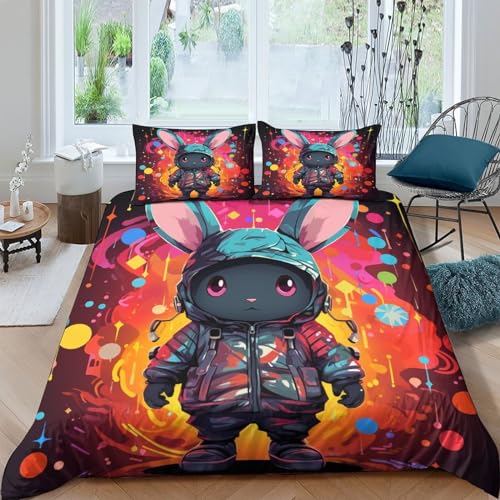 Housse de couette lapin 3D en microfibre premium douce et haute qualité - 2