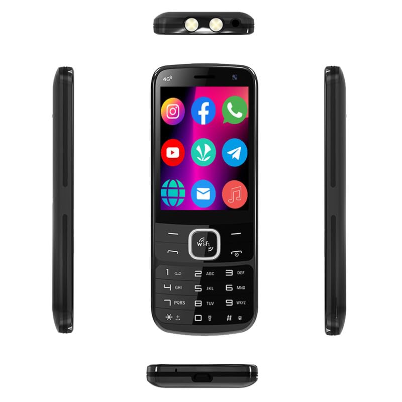Image of IKALL K333 4G Touch & Type Android Keypad Mobile | WiFi & 4G Sim Support | 2.8 Inch HD+ Display, 2GB Ram 16GB Storage | 11 Pre-Installed including WhatsApp, Facebook, YouTube and Instagram-Raven Black