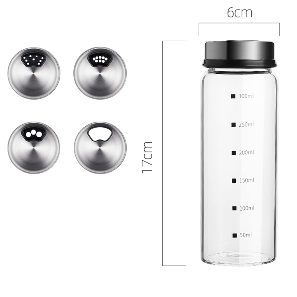 Salière Et Poivrière En Verre 300 Ml - Coulisse Réglable Et Fraîcheur Préservée