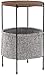 Amazon Brand – Rivet Meeks Round Side Table with Fabric Storage Basket, 24