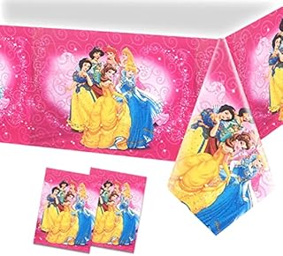 2pcs Princess Tablecloths Baby Princess Girl Happy Birthday Princess Theme Party Table Cover Decoration Plastic 180x108cm Princess Party Tablecloth Decoration Supplies