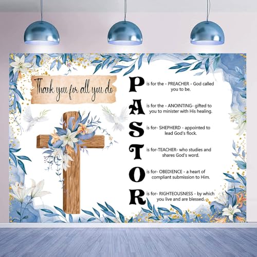 Toile de fond Thank You Pastor 2,4x1,8m décor de cérémonie haute densité