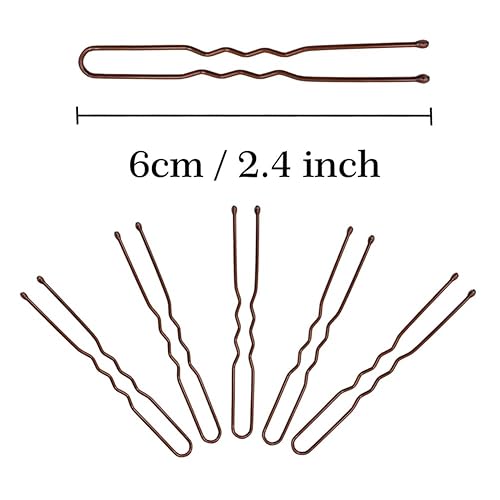 Miniatura 4 de YINGFENG - 330 horquillas para el cabello en forma de U, color marrón, 2.4 pulgadas, para mujeres y niñas, con caja de almacenamiento, accesorios