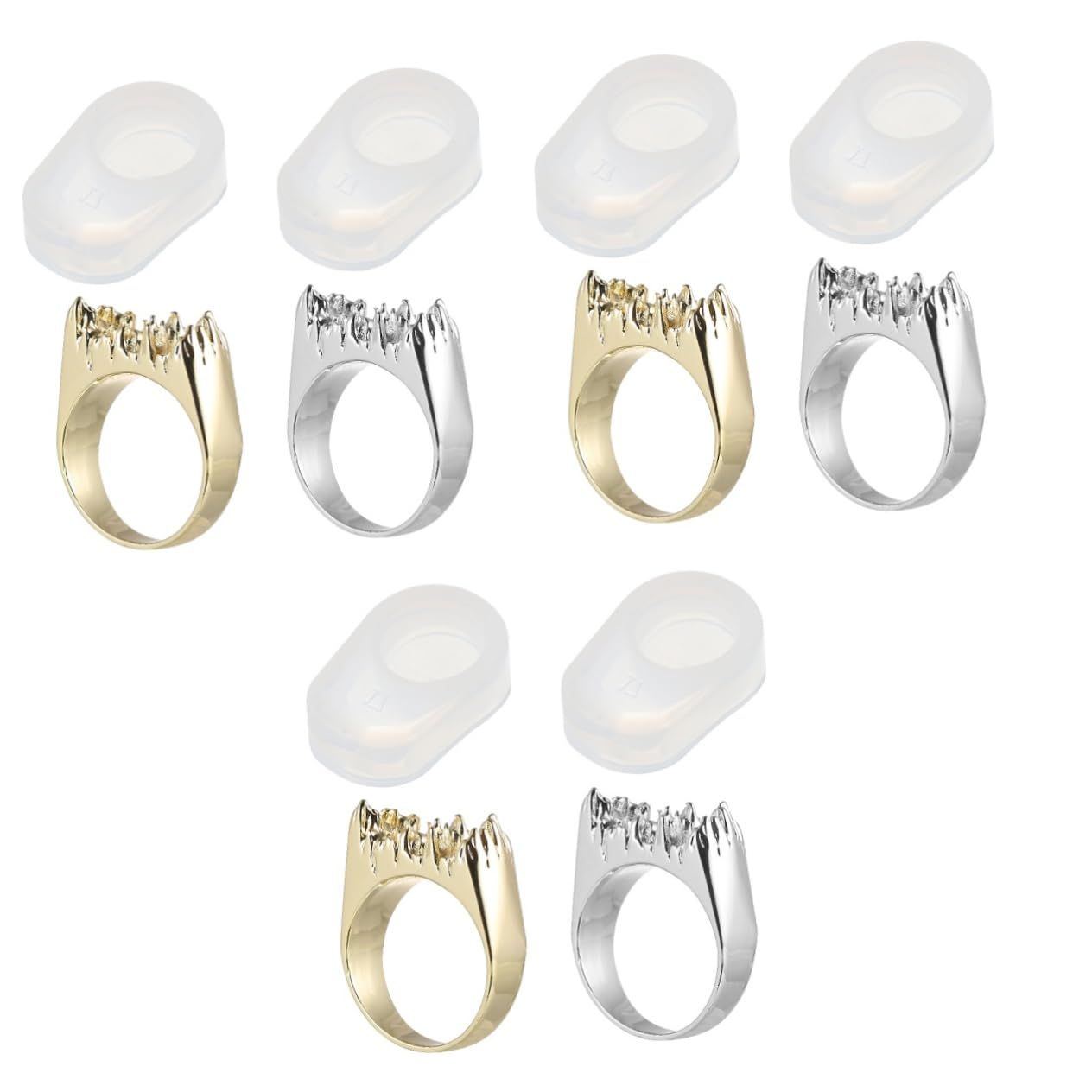 NUOBESTY 3sets Stampi Silicone Per Anelli Mold Per Gioielli Flessibili e Resistenti Perfetti Per Creare Anelli Unici Casa Argento