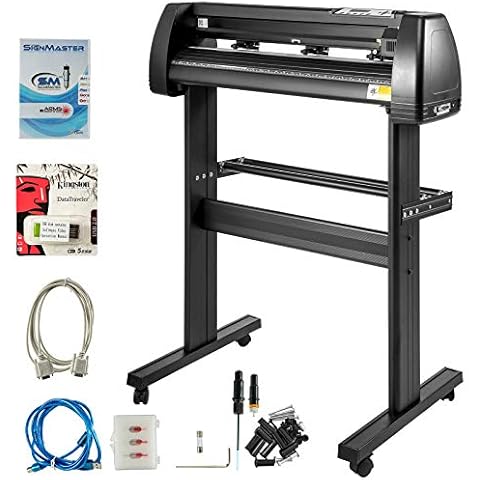 VEVOR Plotter de Corte de Vinilo 72cm, Máquina de Plotter 720mm, Cortador de Vinilo 220V, Impresora Sublimación Vinilo Cortador Letrero Negro, Plotter de Impresión Cover