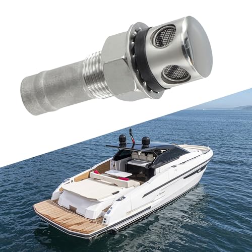 RichVibe Casco pasante para combustible para ventilación de tanque para aplicaciones marinas, para ventilación de aire recta de acero inoxidable con diseño de montaje empotrado, para barcos para
