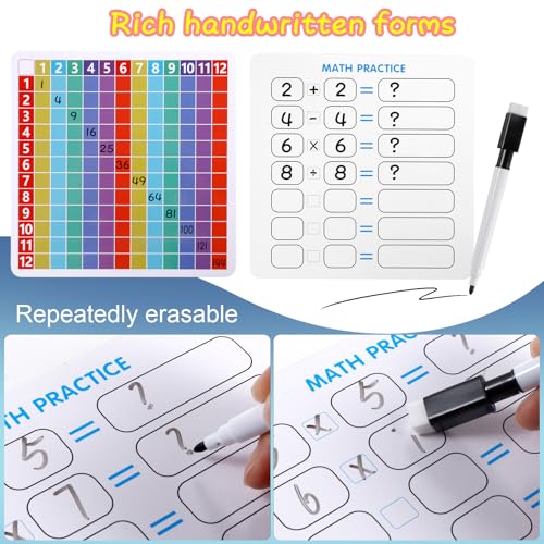 Multiplication Table Game pop Fidget Toys Educational Math Learning Board with Marker, Rainbow Colors, 12x12 Grid Multiplication Charts for Kids Multiplication Flash Cards - Image 6
