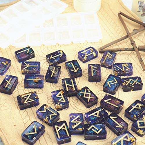 Moule en silicone runes pour résine époxy de divination - 6