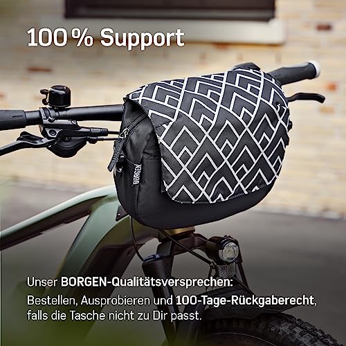 Borgen KLICKfix Lenkertasche Fahrrad - Wasserabweisende und geräumige Fahrrad Lenkertasche 5 L - Fahrradtasche Lenker