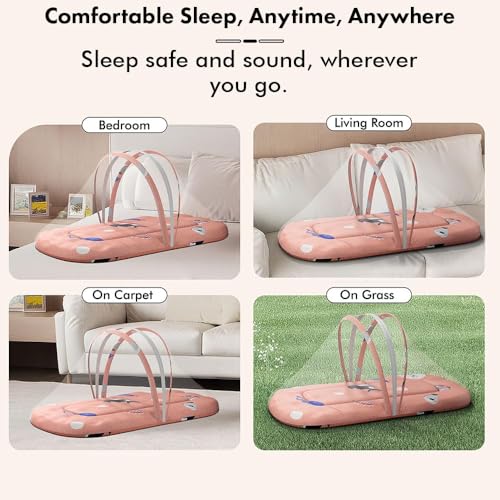Image of StarAndDaisy 3 in 1 Baby Mosquito net /Nest for Sleeping - Mosquito net for Newborn Baby /Soft and Comfortable Bed, Washable Cotton Design for 0-12 Months Baby -Shark Print