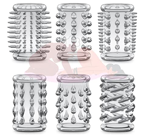 4 cunas de Silicona Transparentes para Dedos de Oruga, mejoran la sensibilidad y la Longitud de los Dedos, Juego Combinado de Juguetes de Pareja Feliz Cover