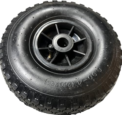 KOVA® 2X Sackkarrenrad LUFTBEREIFT 3.00-4, 260x85mm, Nabe Ø20×75, Reifen mit Schlauch & Rad Sackkarre Bollerwagen Luftreifen Ersatzrad Sackkarren Räder Rollenlager Luftrad Winkelventil Schw/Schw, L