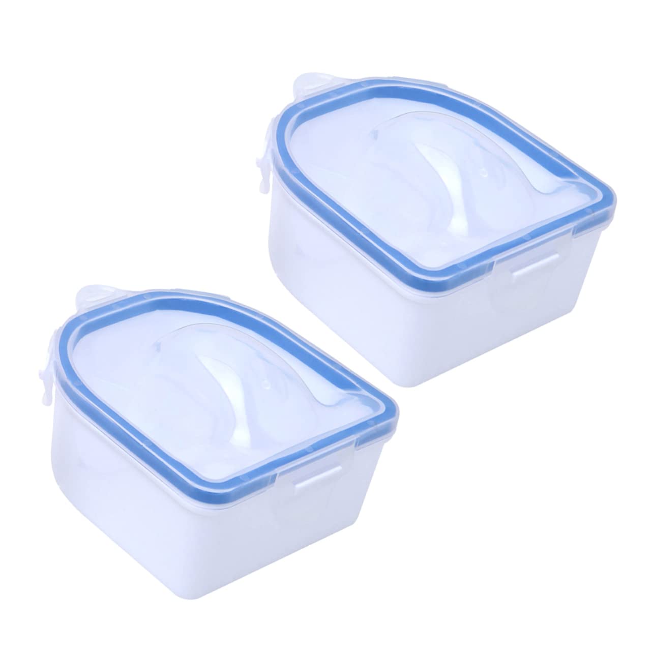 MUSISALY Nail Soak Bowl Set of 2 Softening Nail Polish Remover Nail Art Tool Pp Material Skin-friendly for Salon or Home Use