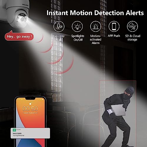 4G Lte Cellular Security Camera [24/7 Recording] With 20W Solar Panel, 20000Mah Battery,360° Pan Tilt,Spotlight Color Night Vision,2 Way Talk,Pir Motion Detect,No Wifi,Ip66,Soliom Sl800-4G Us Version #TOP6