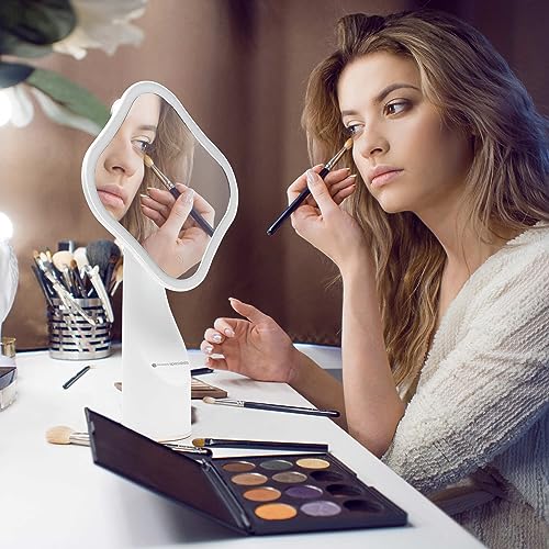 Rio Illuminated Full Size USB Rechargeable Makeup Mirror with LED Lights, 3 Light Settings, Touch Control, 360° Rotation - Image 3