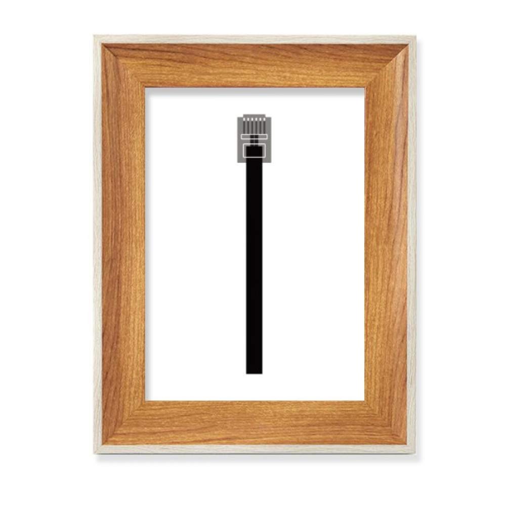 Cadre photo bois noir avec schéma internet usb pour tableau peinture bureau