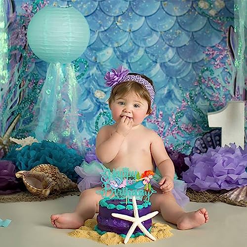Image of Party Propz Mermaid Cake Topper - Huge Mermaid Theme Cake Topper for Girls, Mermaid Cake Toppers, Cake Toppers for Cake Decoration, Mermaid Cutouts, Mermaid Decoration for Birthday Girls