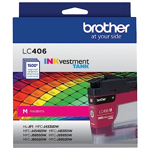 Image of Brother Genuine LC406M Standard Yield Magenta INKvestment Tank Ink Cartridge