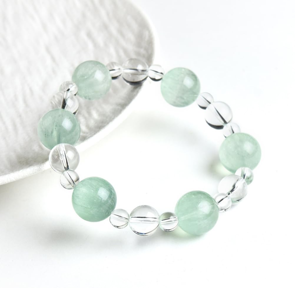 Pulseras de cuentas redondas de cristal natural para meditación y yoga