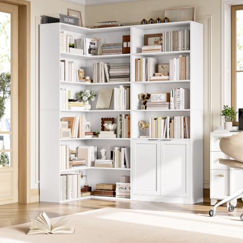 FirFurd Bibliothèque Meuble de Rangement 186cm avec 6 Étagères Blanc – vue 2