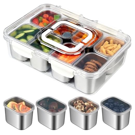 Stainless Steel Snack Container with 8 Compartments