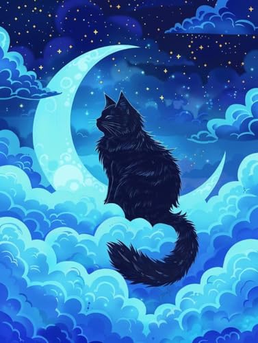 Pintar por números adultos sin saber dibujar: kit de lienzo grande de gato 90x120cm y acrílicos